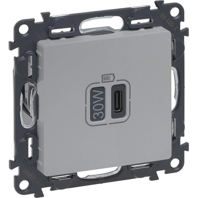 Legrand Розетка USB за зареждане тип C Power Delivery 30W цвят Алуминий Valena Life - 753355 (753355)