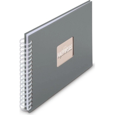 Hama album klasické spirálové FINE ART 28x24 cm, 50 stran, kamenná šedá, bílé listy – Sleviste.cz