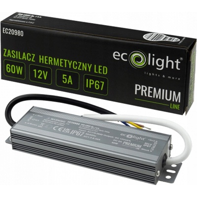 LED zdroj 12V 60W 5A IP67 hermetický Premium EC20980 Ecolight