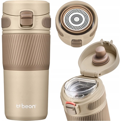 Beon termohrnek Origo nerezová ocel s pojistkou 450 ml béžová