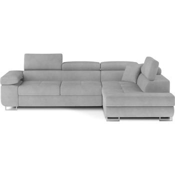 Eltap Светлосив кадифен разтегателен ъглов диван с място за съхранение (десен ъгъл L форма) Anton - ELTAP (An_59)