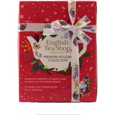 English Tea Shop Červená Vánoční kolekce čajů 12 pyramidek