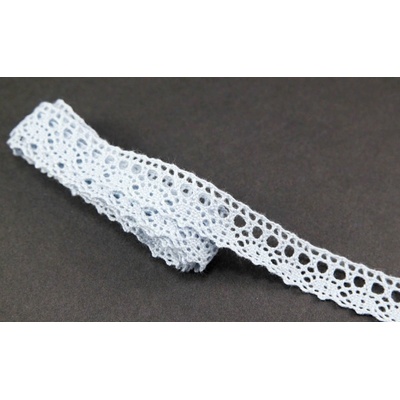 Bavlnená paličkovaná čipka - svetlo modrá - šírka 1,8 cm