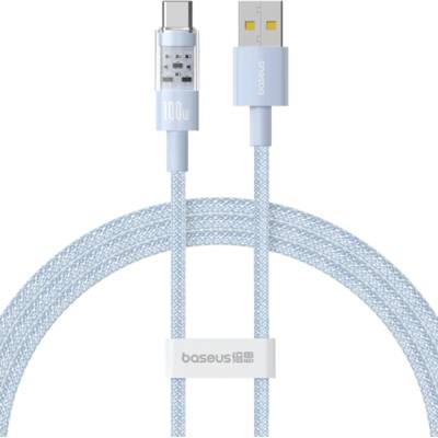 Baseus USB към Type-C кабел, Супер бързо зареждане 100W, 1m - Baseus Gem (P10373730023112311-00) - Galaxy Blue