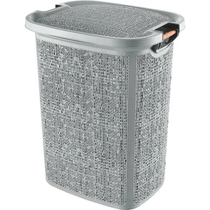  Кош за мръсно пране Tuffex Woow Pattern с дървени дръжки 60 LT - сив (103431/2)