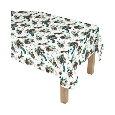 Autronic Ubrus jehličí šišky a bobule 100% polyester 130 x 160 cm