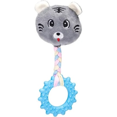 Nobleza plyšová hračka Tiger s hryzátkom 21 cm sivá