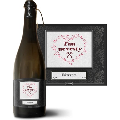 Sablio Tým nevěsty srdce Prosecco biele suché šumivé víno 10,5 % 0,75 l (holá fľaša)