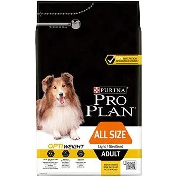 PURINA NESTLE Purina All Sizes Adult Light/Sterilised OPTIWEIGHT Храна за кучета, суха, за възрастни, кастрирани, всякакви размери, с пилешко, 14 kg