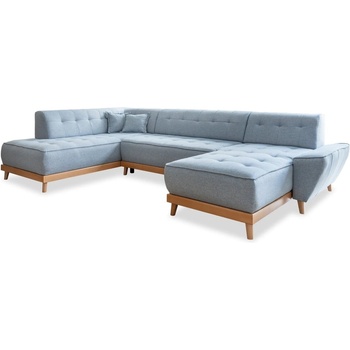 Miuform Светлосин U-образен разтегателен диван, ляв ъгъл Dazzling Daisy - Miuform (Dazzling Daisy HAEECL-2QBK-LCR LA74)