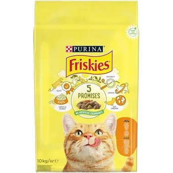 Purina Friskies Adult - Суха храна за котки над 12 месечна възраст с вкус на пиле, черен дроб и зеленчуци 10кг