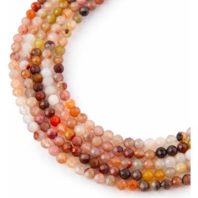 Koráliky z minerálu Achát duhový gradient 3mm brúsené - 18 cm