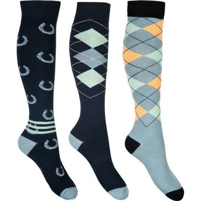 HKM Podkolenky jezdecké Cardiff 3 páry dark blue sage – Hledejceny.cz