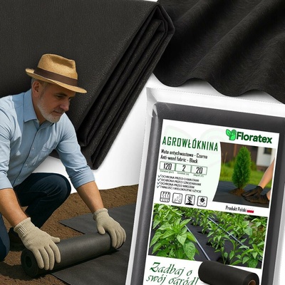 Agmi Netkaná textilie černá 120 g/m2 2 m x 20 m mulčovací proti plevelu