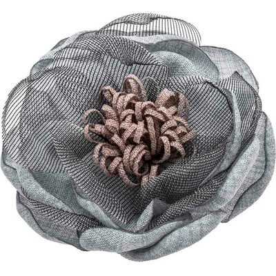Biju Brož textilní květ šedá 9002077-3