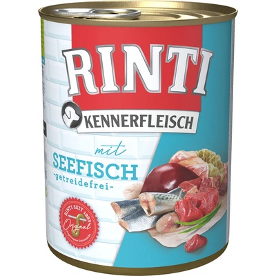 RINTI 6x800г Kennerfleisch RINTI, консервирана храна за кучета - морска риба