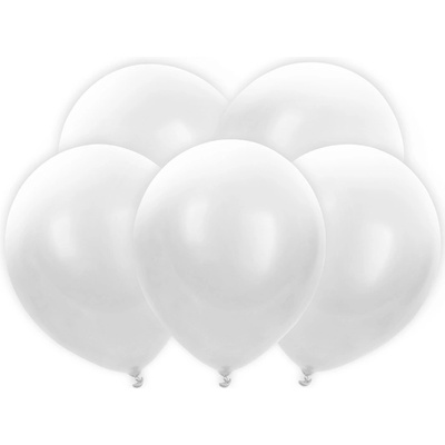 PartyDeco Led svítící balónek bílý 30 cm bílé nafukovací pastelové balónky na svatbu, party, oslavy