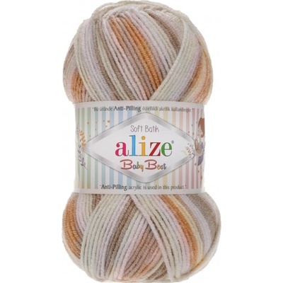 Alize Příze Baby best batik 7541 hnědo-světlý melír