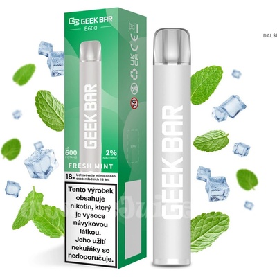 Geek Bar E600 Fresh Mint 20 mg 600 potáhnutí