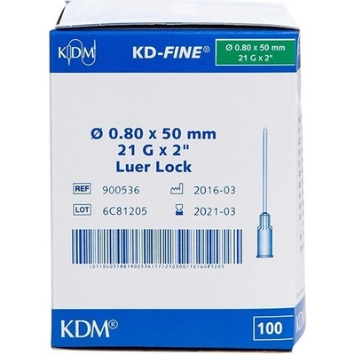 KD-FINE Injekčná ihla21 G 0,80 x 50 mm zelená 100 ks
