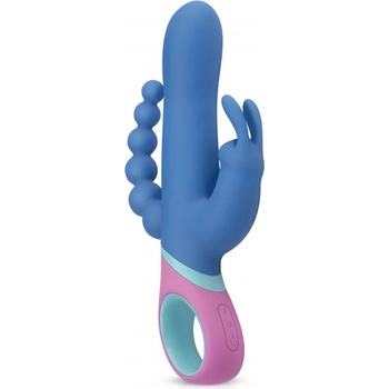 PMV20 Vice Double - въртящ се триглав вибратор (син)