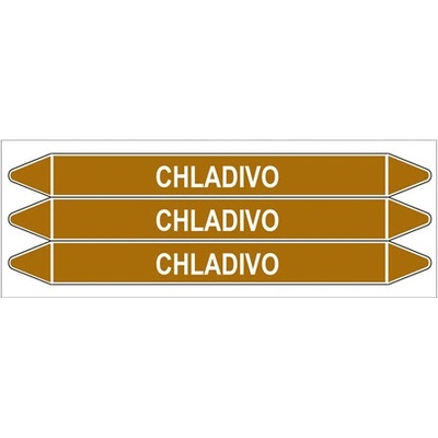 Značení potrubí, chladivo,3 ks, 355 × 37 mm PZ 007981