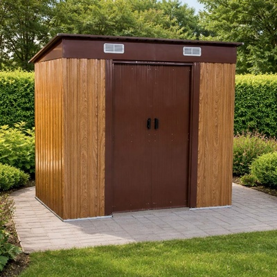 BestBerg BBSH-407W 2,8 m² 130 x 213 x 191 cm dekor dřeva/hnědá