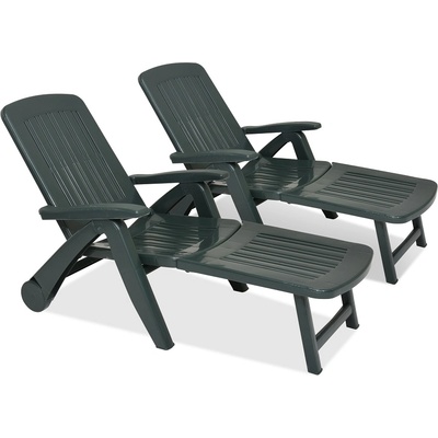 BICA Комплект от два зелени сгъваеми шезлонга Cancun Bica (BC43ZIED)