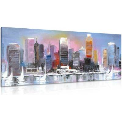 Obraz pobřežní město - 120x60