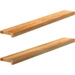 vidaXL Прозоречни первази, 2 бр, светлокафяви, 120x15x2 см, дъб масив (4009130)