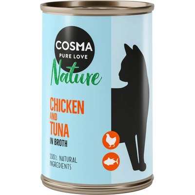 Cosma Икономична опаковка Cosma Nature 12 x 140 г - пилешки гърди и риба тон