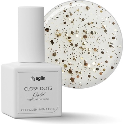 Aglia Gloss Dots bezvýpotkový top coat gold 15 ml