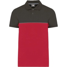 Designed To Work Unisex eco-friendly dvoubarevná polokošile Three červená tmavě šedá