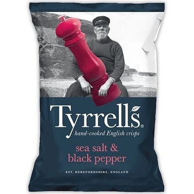 Tyrrells chipsy s příchutí mořské soli a černého pepře 150 g