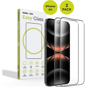 Mobile Origin 2 броя калени стъклени защитни покрития за дисплея на iPhone 17 Air - Mobile Origin EasyGlass Full Cover Tempered Glass 2 Pack (черен-прозрачен) (FRL-EG-i17Air-2pk)