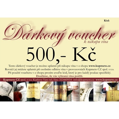 Dárkový voucher na 500,-Kč