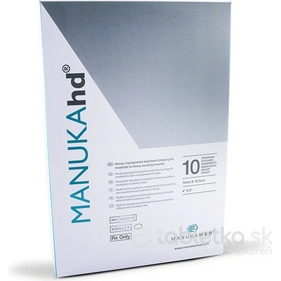 MANUKAhd obväz impregnovaný medom 10 x 12,5 cm, 10 ks