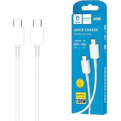 Denmen KP26293 USB USB-C - USB-C 1m bílý