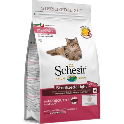 Schesir Cat Sterilized & Light šunka a ryža 1,5 kg