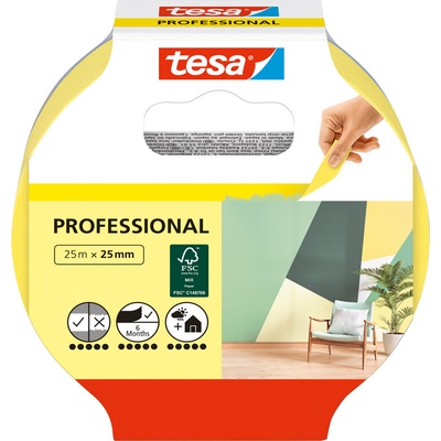 Tesa Professional maliarska krycia páska 25 mm x 50 m žltá