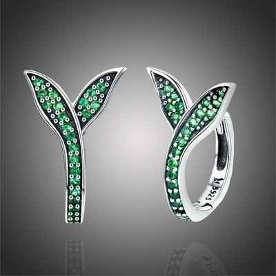 Grace Silver Jewellery stříbrné se zirkony Nina E-SCE295 zelená