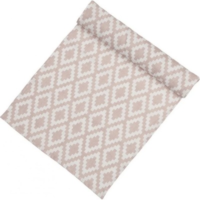 Klippan Švédsko Lněný běhoun Diamonds pale pink 43x140