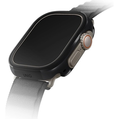 Uniq Удароустойчив хибриден кейс за Apple Watch Ultra, Ultra 2, Ultra 3 49мм - Uniq Valencia Reinforced Aluminium Protective Case (черен) (UNIQ-49MM-VALBLK)