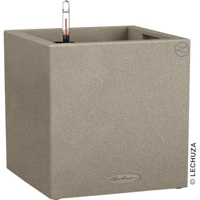 Lechuza Canto Stone plastový kvetináč 40 x 40 x 40,8 cm béžový