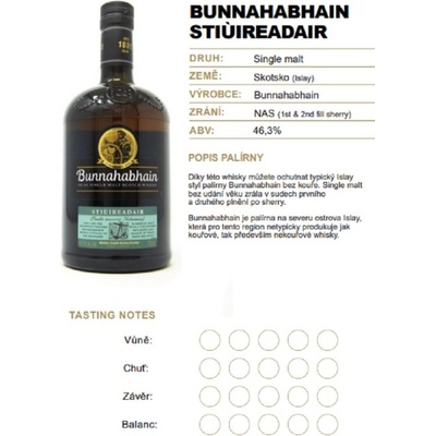 Bunnahabhain Stiúireadair 46,3% 0,04 l (holá láhev)