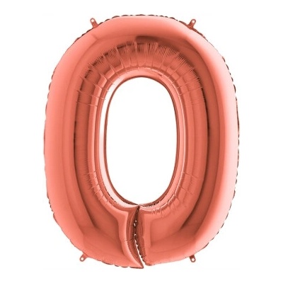 Balón narodeninový číslo 0 maxi rose gold