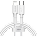 Baseus MFI сертифициран USB-C към Lightning кабел за Apple устройства с Lightning порт (180 см) - Baseus BMX Mini USB-C to Lightning Cable PD 18W (CATLSW-B02) (бял) (CATLSW-B02)