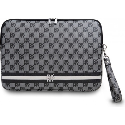 DKNY PU Leather Checkered Pattern and Stripe Obal na Notebook 13/14" Black DKCS14PVSHLK