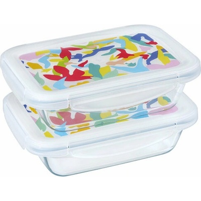 Pyrex Sada obdlžnikových doz sklo 2 x 0,8 l