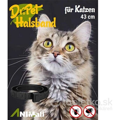 Dr.Pet antiparazitárny obojok HNEDÝ s repelentným účinkom pre mačky 43 cm